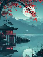 Plakat 30x40cm Japoński Pawilon