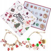 TG70495 KALENDARZ ADWENTOWY BRANSOLETKA BIŻUTERIA PREZENT ZŁOTY ZAWIESZKI D