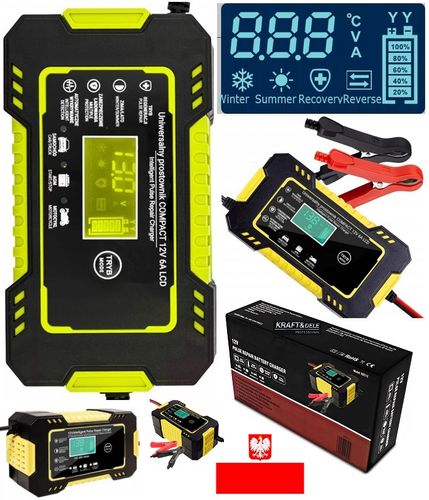 Inteligentny prostownik akumulatorowy LCD 12V / 6A na Arena.pl