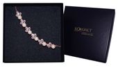 Bransoletka delikatna z perłami różowe złoto regulacja Swarovski błysk glam