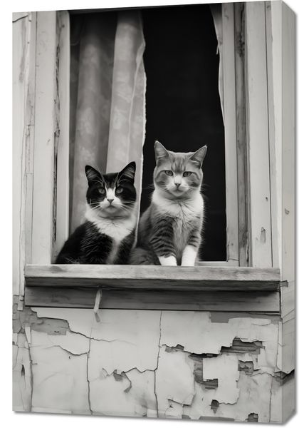 Obraz 60x90cm Para w Oknie zdjęcie 1