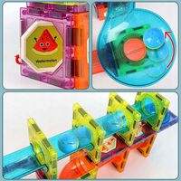 Klocki Magnetyczne Święcący Tor Kulkowy 110 Elementów Kulodrom Zestaw