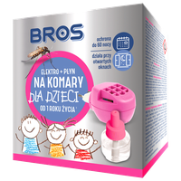 BROS Elektro i płyn na komary dla dzieci od 1 roku wtyczka wkład 60 nocy