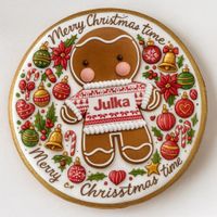 CIASTKO LUKROWANE ŚWIĄTECZNY LUDZIK NO2 KOŁO ROZ.S RĘCZNIE ROBIONE