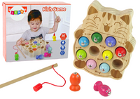 Drewniana Gra Zręcznościowa Łowienie Rybek 2 Wędki Kotek