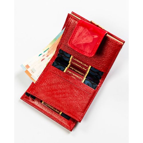 mały, czerwony portfel damski zamykany na bigiel i zatrzask - peterson na Arena.pl