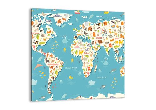 Obraz Na Płótnie - Mapa Kontynent - 40X40 Cm - Ac40X40-3106 na Arena.pl