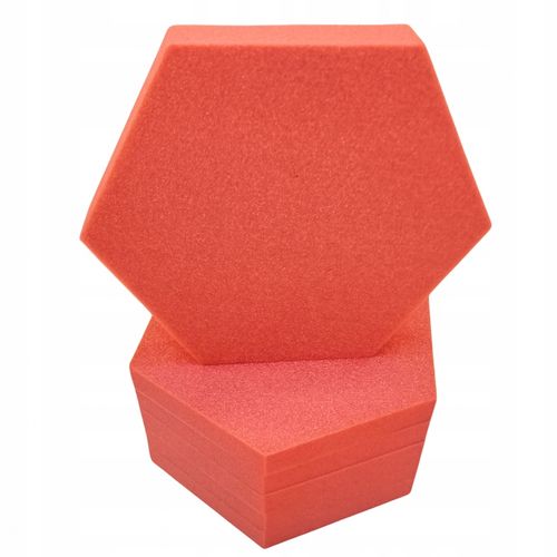 Pianka akustyczna | Gąbka wygłuszająca HEXAGON 32x28x3 cm - czerwony na Arena.pl