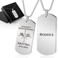 Pamiątka Bierzmowania Chłopaka Nieśmiertelnik ze Stali Szlachetnej Grawer