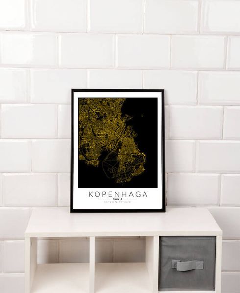 Kopenhaga złota mapa - plakat 50x70 cm zdjęcie 2