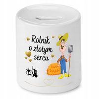 Skarbonka Prezent Dla Rolnika O Złotym Sercu Z Nadrukiem Ze Zdjęciem Z Nadr