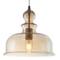 Lampa wisząca Ton P001PL-01BZ szklany klosz bursztynowa