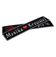 Ślubne tablice rejestracyjne Twój napis, aluminiowe, tłoczone