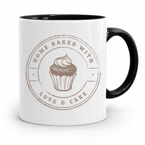 Kubek Czarny Prezent Dla Piekarza Home Baked Z Nadrukiem Ze Zdjęciem na Arena.pl