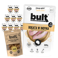 BULT mokra karma dla psa Indyk saszetka 10x500g + Przysmak