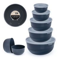 Zestaw misek kuchennych 5 szt plastikowe z pokrywką na sałatkę przekąski