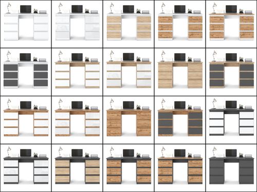 Biurko Komputerowe Drewniane Dla Dziecka Dąb Wotan Szuflady 120cm Ofi na Arena.pl