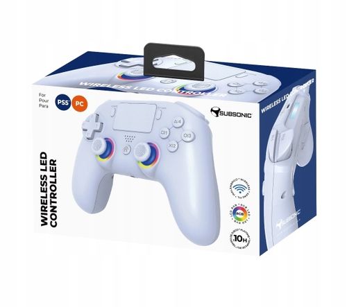 Gamepad Subsonic SA5716-2 Wireless LED Controller White do PS5, PC na Arena.pl