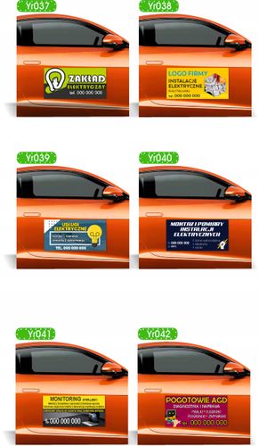 Magnes na samochód reklama magnetyczna 60x30cm WYMIANA OPON różne wzory na Arena.pl