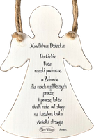 Tabliczka drewniana - Modlitwa Dziecka do Ciebie Boże... - aniołek