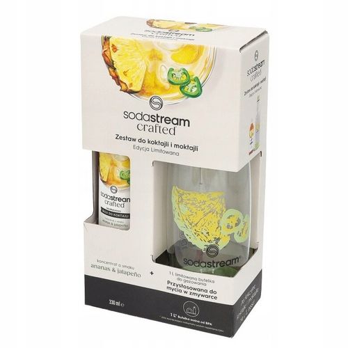 Baza do koktajli SodaStream Ananas Jalapeno 330ml + Butelka 1l + książka na Arena.pl
