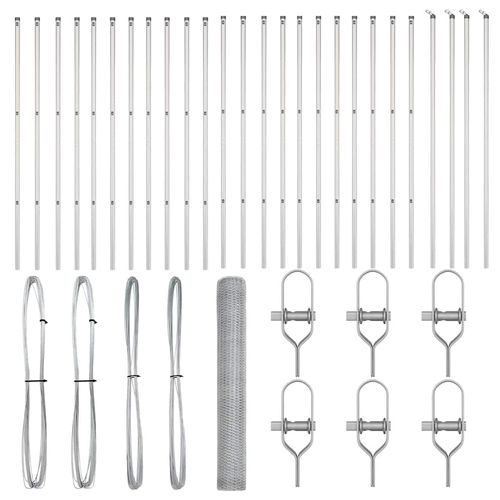 Ogrodzenie z słupkami Srebrny 1.2 x 50 m Stal pokryta PCV na Arena.pl