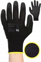rękawice robocze mercator tech black+black pu - xl - 1 para