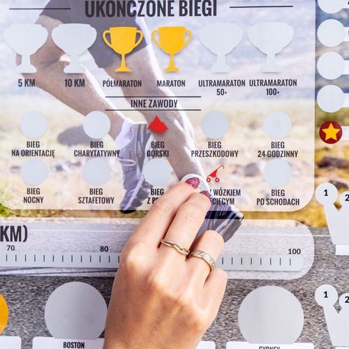 Zdrapka Biegacza prezent PLAKAT mapa maraton na Arena.pl
