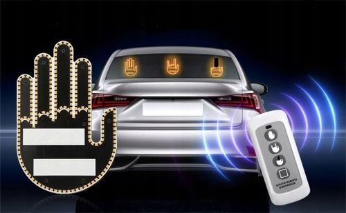 RĘKA LED NA TYLNĄ SZYBĘ SAMOCHODU SYGNALIZATOR GESTÓW ŚRODKOWY PALEC KCIUK na Arena.pl