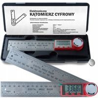 METALOWY KĄTOMIERZ ELEKTRONICZNY CYFROWY Z EKRANEM LCD 200mm 360° +