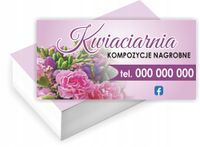 Wizytówki firmowe PROJEKT GRATIS 100 sztuk KWIACIARNIA KOMPOZYCJE NAGROBNE