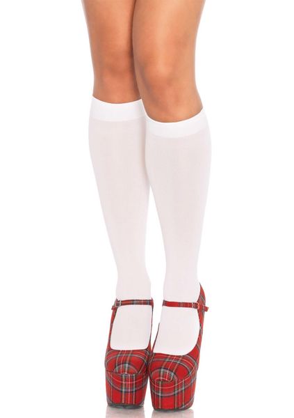 Nylon Knee Highs White zdjęcie 3