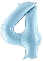 Balon foliowy Cyfra 4, 86cm, jasny niebieski XL