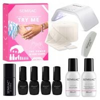 SEMILAC Zestaw do hybrydy z lampą 36W + lakier hybrydowy Try Me