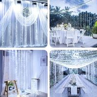 Lampki Kurtyna Świetlna 300Led Biały Zimny