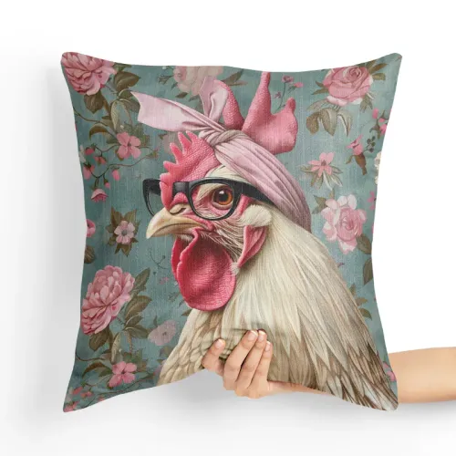 Poduszka Kura - Poduszka Dekoracyjna Tył poduszki: - Musztardowy na Arena.pl