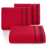 Ręcznik bawełniany z ozdobną bordiurą AMANDA 50x90 czerwony