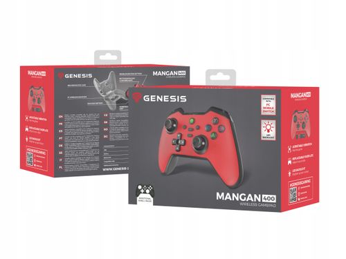 Pad Genesis Mangan 400 Bezprzewodowy czerwony PC/Switch/Mobile na Arena.pl