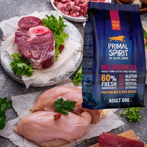 sucha karma dla psa primal spirit wilderness wieprzowina kurczak 1kg na Arena.pl