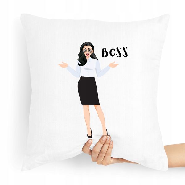 Poduszka Prezent Dla Szefa Szefowa Boss Z Nadrukiem Ze Zdjęciem zdjęcie 1