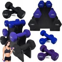 Zestaw hantli do ćwiczeń hantle hantelki ciężarki fitness stojak