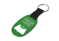 Metalowe breloki otwieracz reklamowy do kluczy logo, grawer 10 szt. zielony
