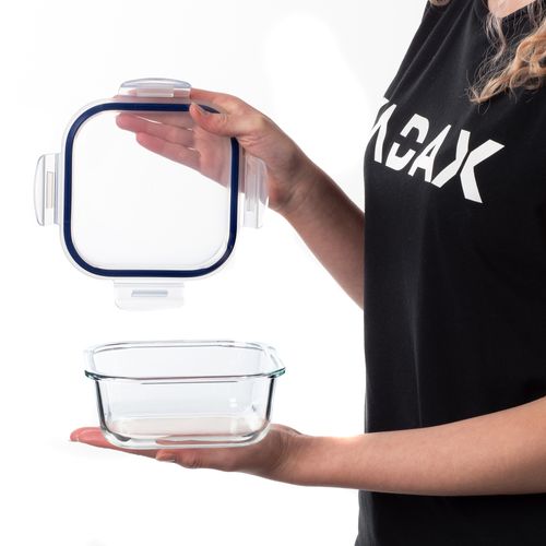 KADAX Szklany Pojemnik Na Żywność 800ml Z Pokrywką Śniadaniówka na Arena.pl