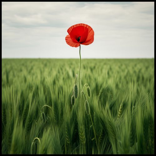 Plakat 90x90cm Samotny Mak na Polu na Arena.pl