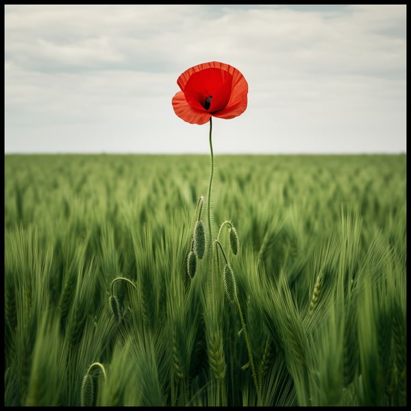 Plakat 90x90cm Samotny Mak na Polu zdjęcie 2