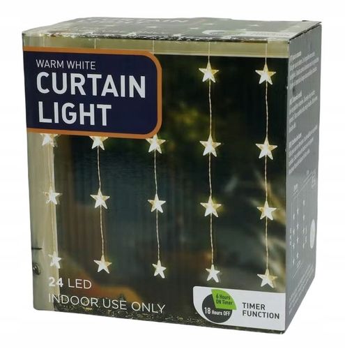 Kurtyna świetlna LED 1,2x0,8m girlanda lampki gwiazdy na okno świąteczne na Arena.pl