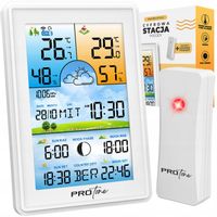 Stacja Pogodowa Pogody Higrometr Bezprzewodowa Termometr Czujnik Zegar Data