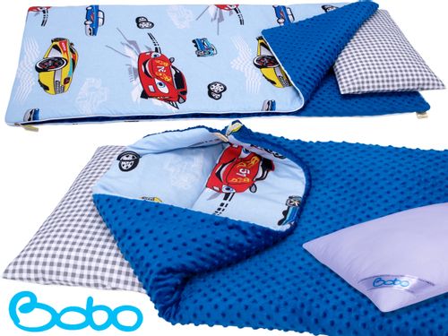 ŚPIWOREK przedszkolaka BOBO minky/bawełna AUTA na Arena.pl