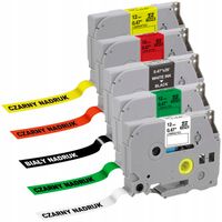 MIX KOLORÓW 5 taśm 12 mm do Brother PT-H110 H107B Tze-231 431 631 731 335