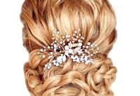 Opaska gałązka ozdoba złota na druciku perły ŚLUB  N24_Złoty